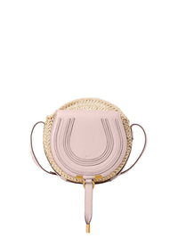 Sac panier rond porté épaule Marcie en cuir - Misty Lavender
