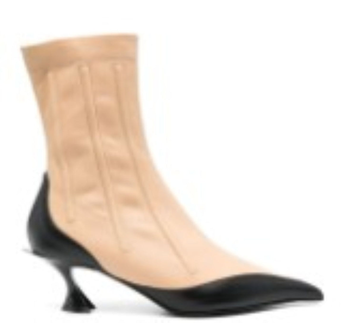 RED BONED LEATHER FANG 55 ANKLE BOOTS