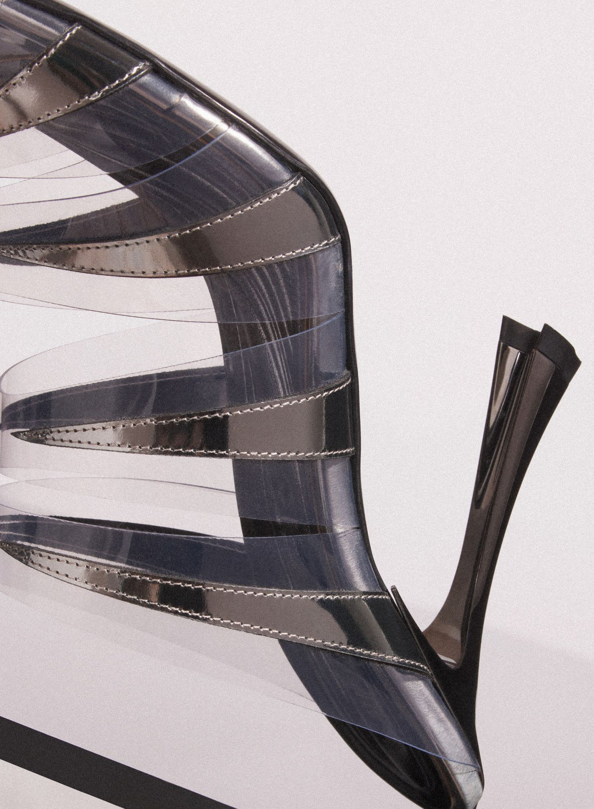 CHROME LEATHER FANG 95 SPIKE SANDALS