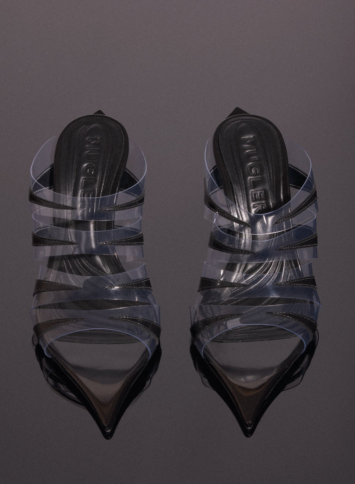 CHROME LEATHER FANG 95 SPIKE SANDALS