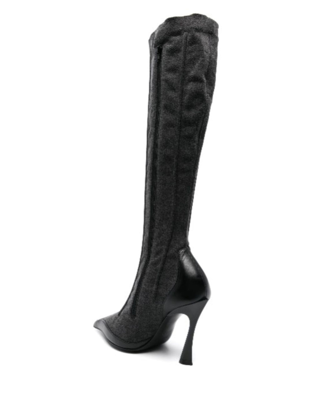 WASHED BLACK DENIM FANG 95 BOOTS