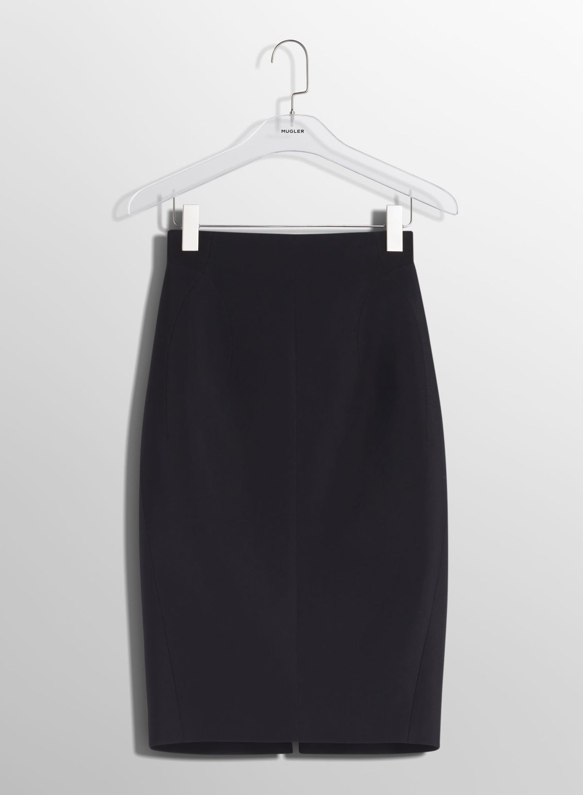 BLACK BUCKLED TAILORED SKIRT