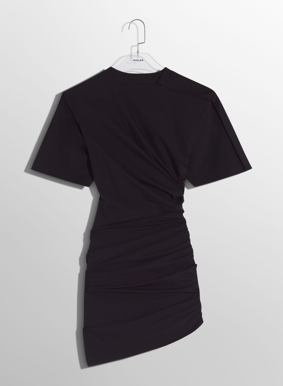 OFF-WHITE DRAPED PIERCED DAY DRESS