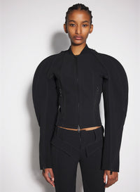BLACK SCULPTURED SCUBA JACKET