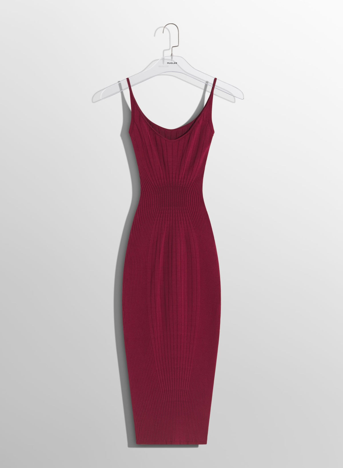 WHITE FITTED KNIT DRESS