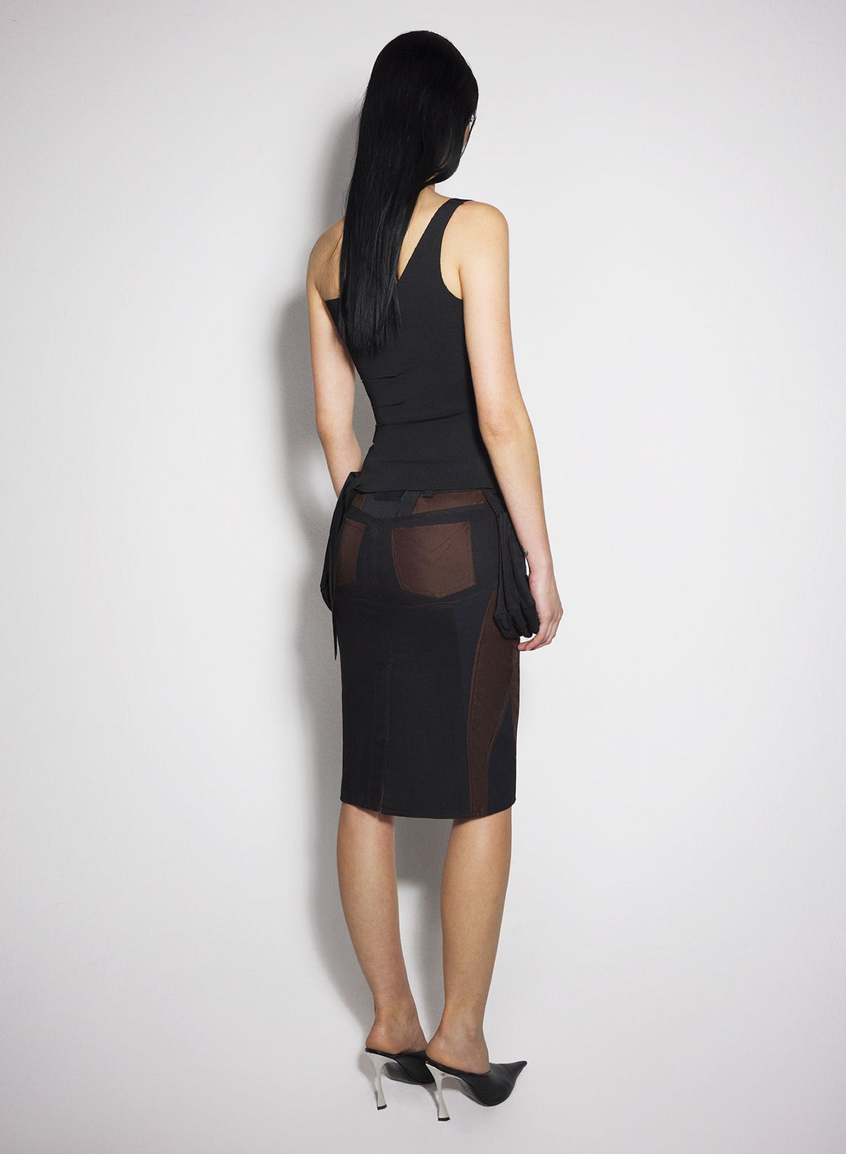 BLACK BANDAGE KNITTED TOP