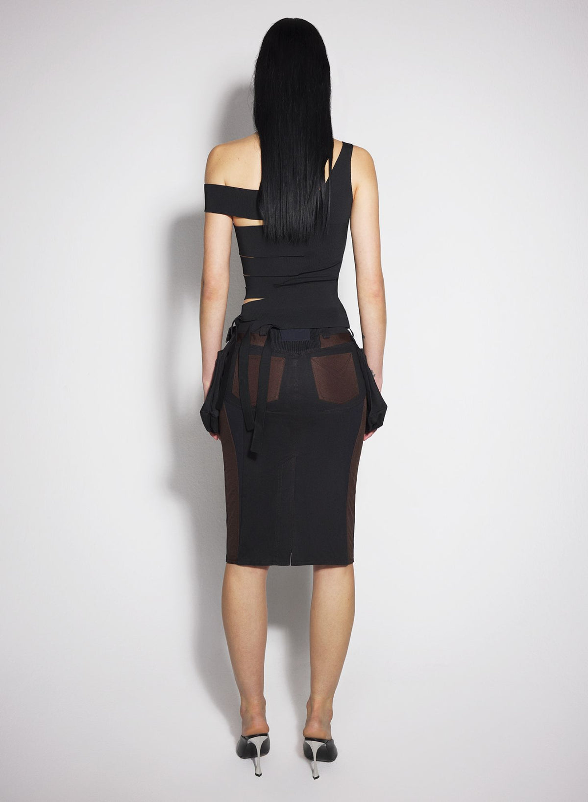BLACK BANDAGE KNITTED TOP