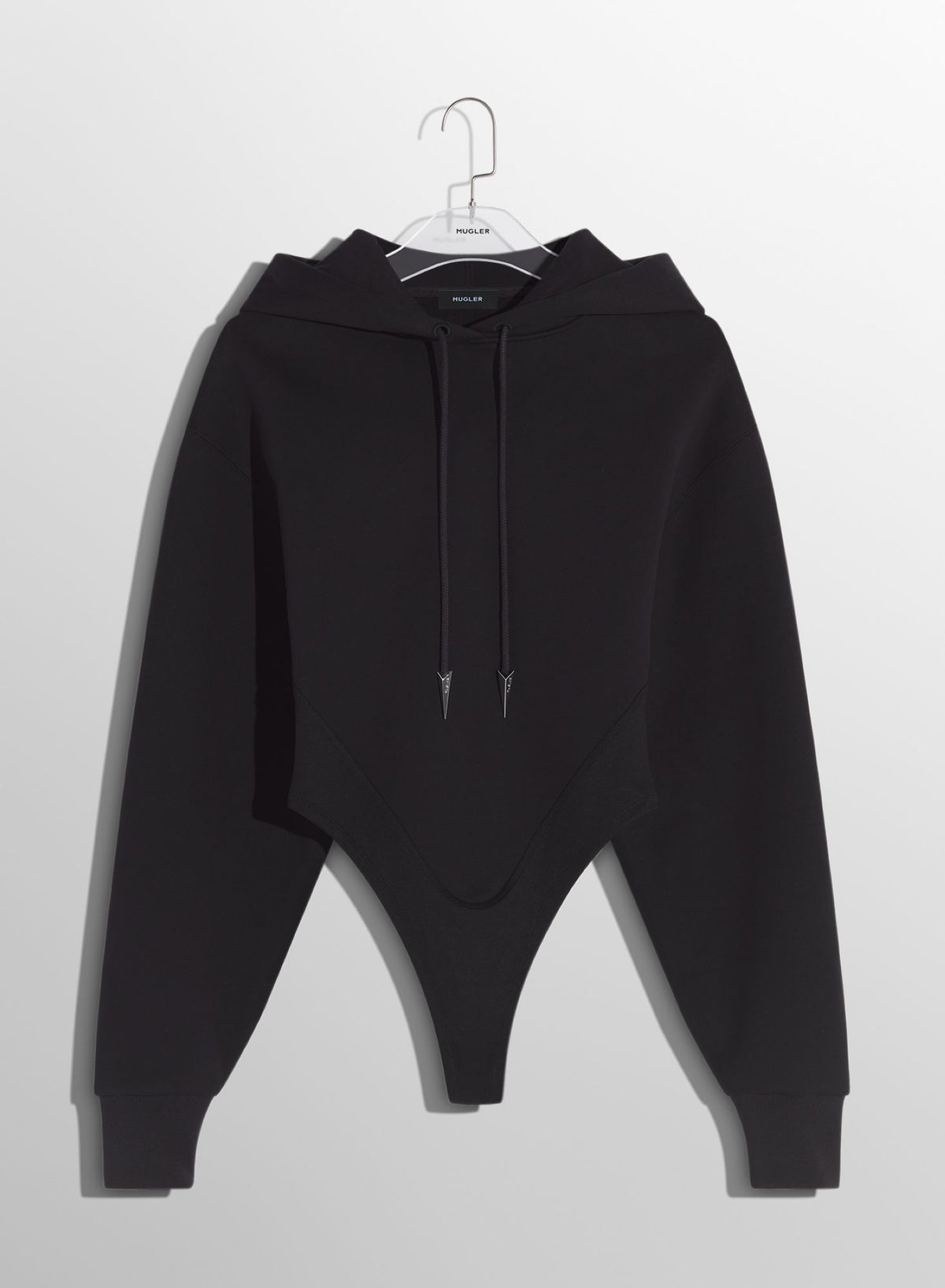 BLACK FLEECE HOODIE BODYSUIT