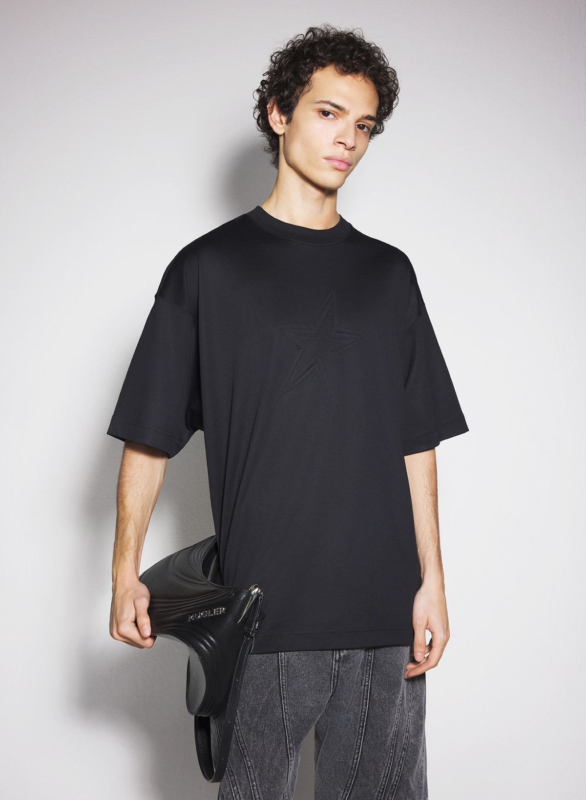 BLACK MUGLER STAR  T-SHIRT