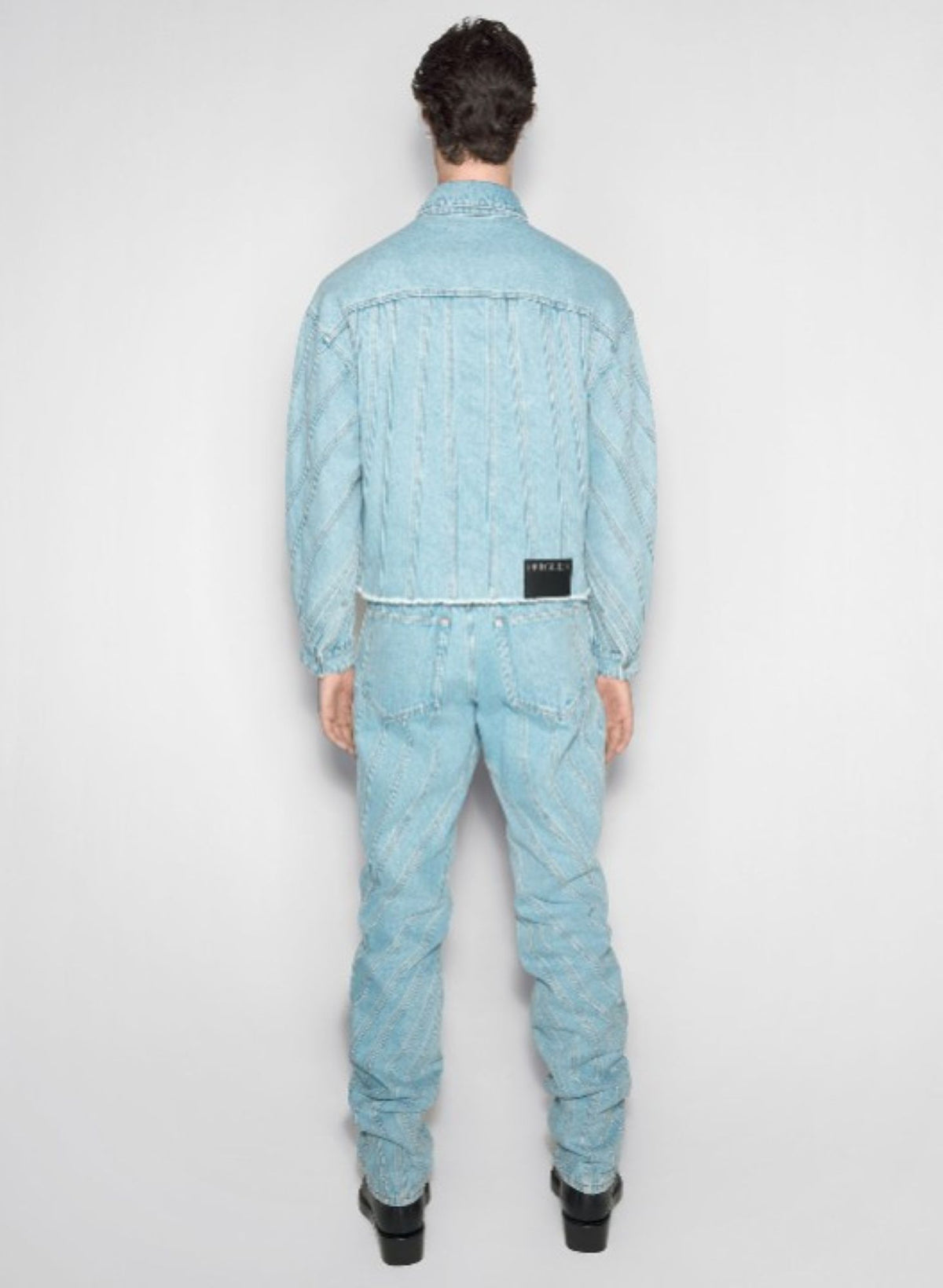LIGHT BLUE SPIRAL OVERSIZED DENIM JACKET