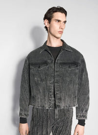 LIGHT BLUE SPIRAL OVERSIZED DENIM JACKET