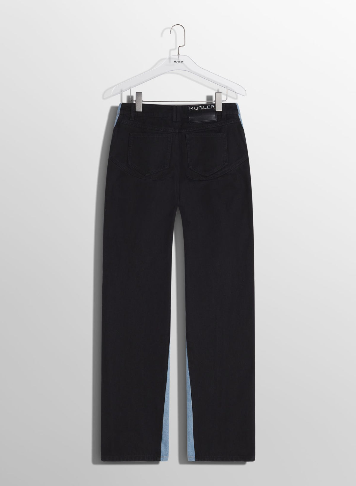 BLUE BI-COLOR STRAIGHT LEG JEANS