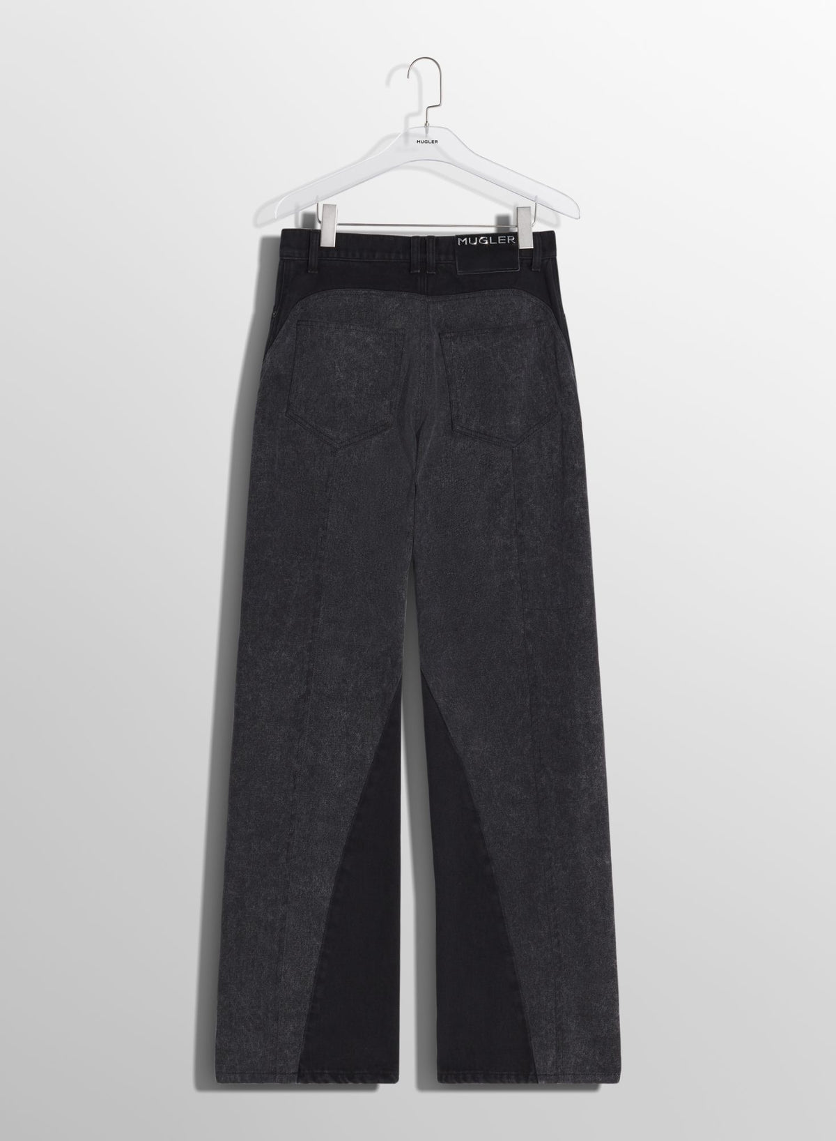 BLUE BI-COLOR STRAIGHT LEG JEANS