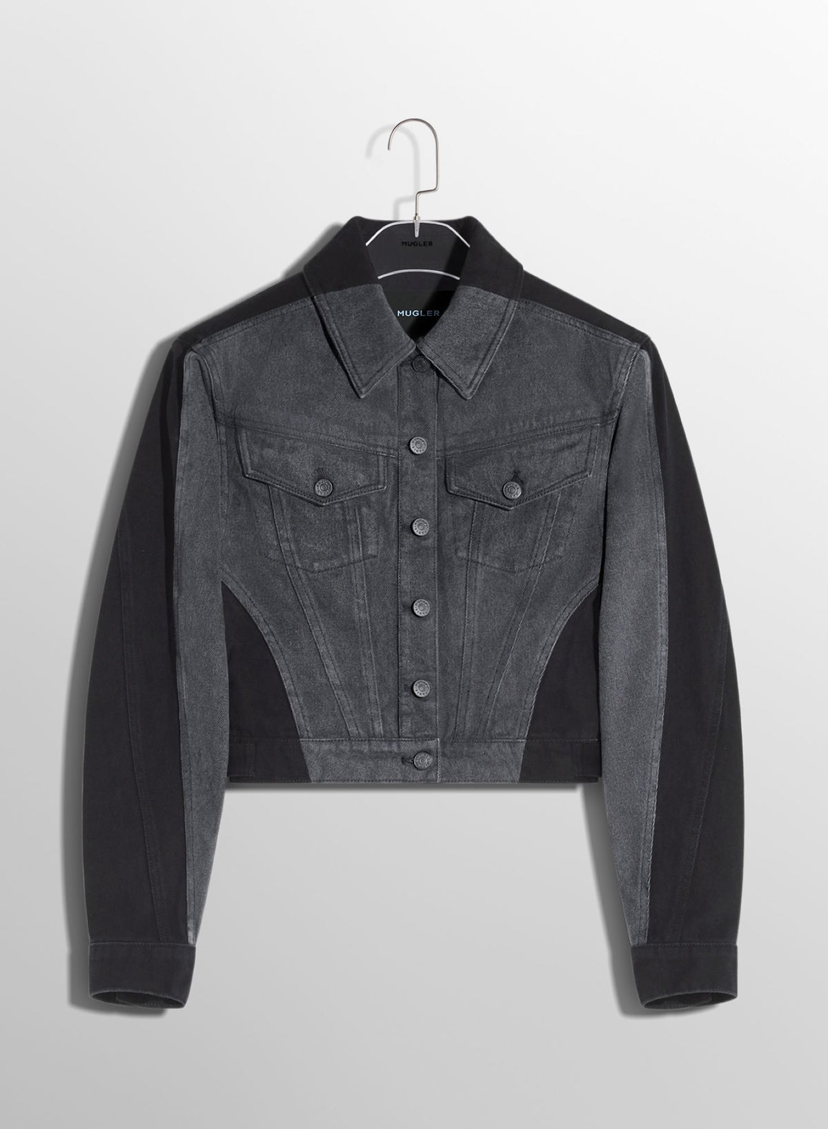 BLUE BI-COLOR DENIM JACKET