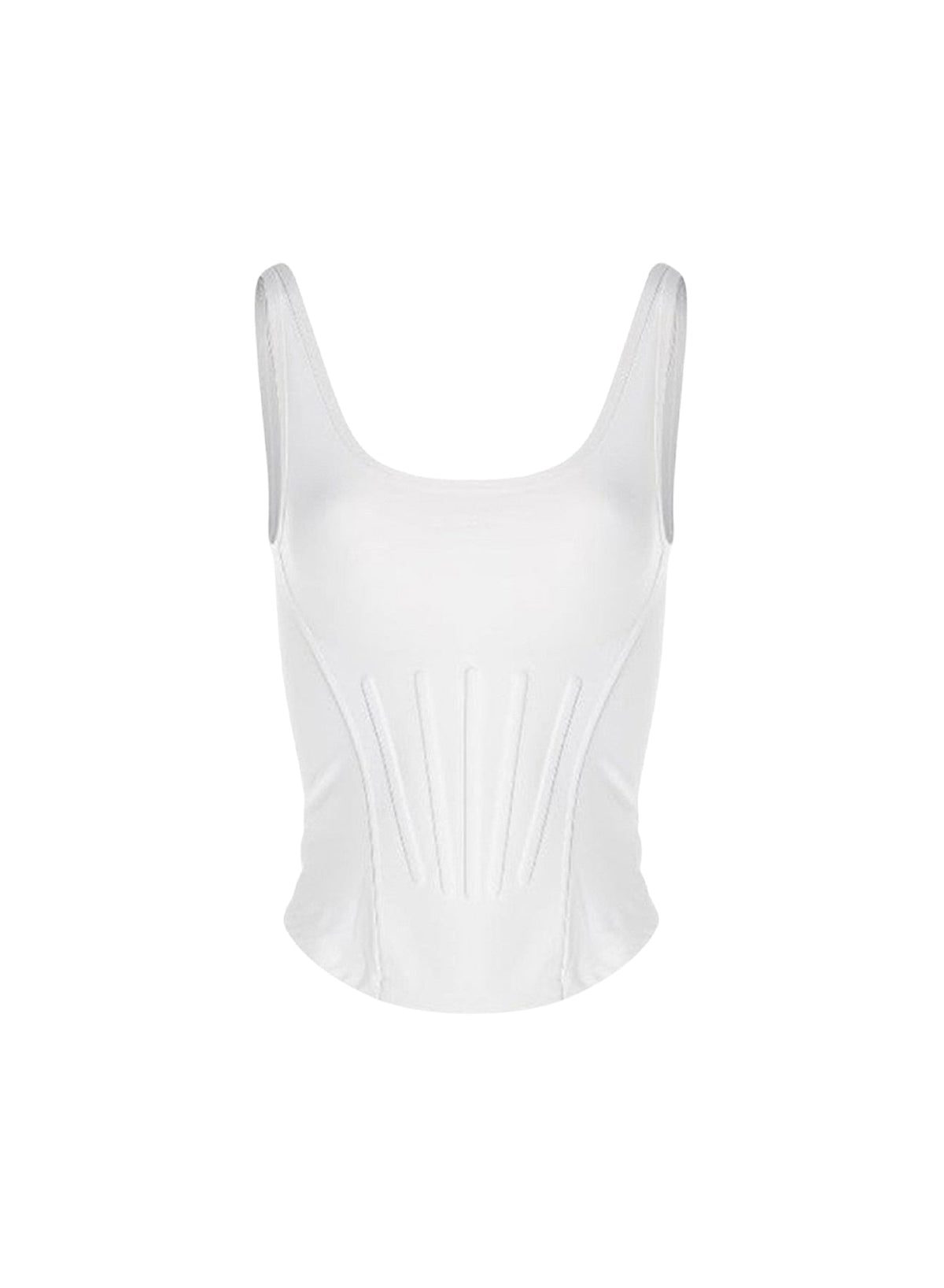 BLACK CORSETED TANK TOP