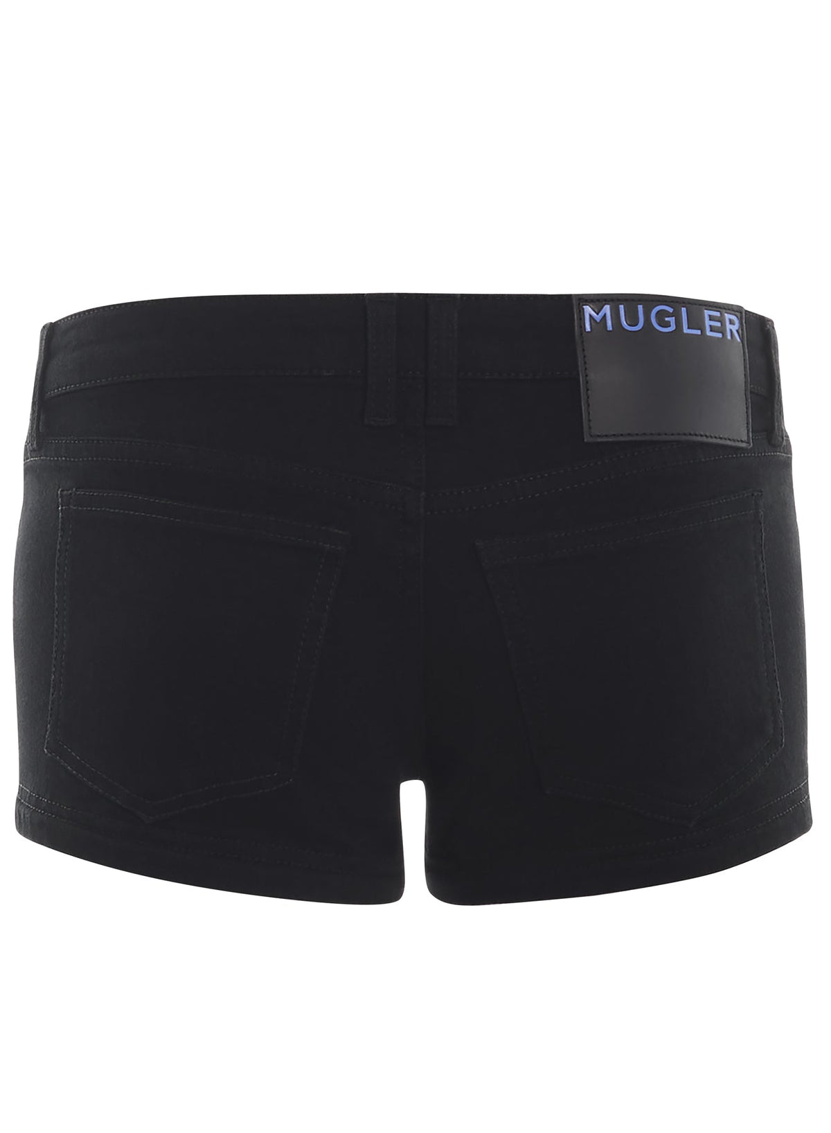BLACK MICRO DENIM SHORTS