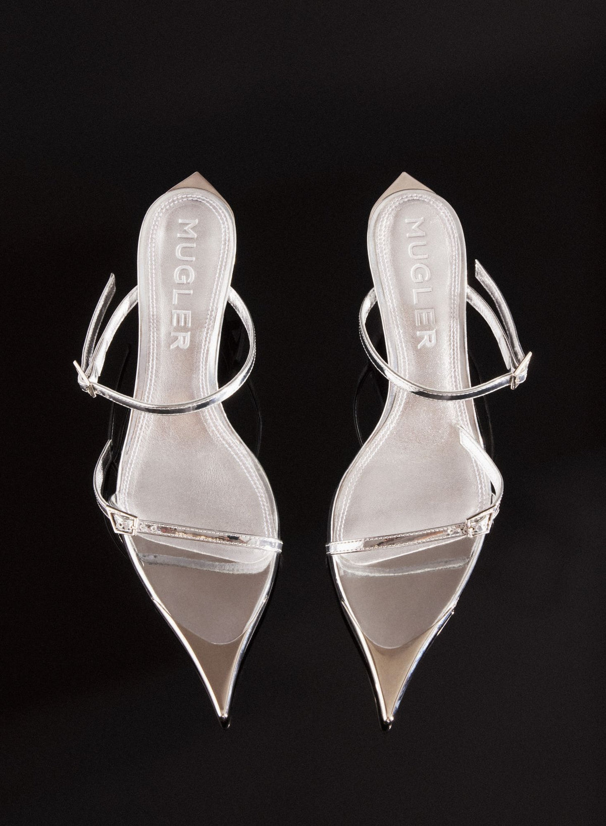 METALLIC LEATHER FANG 55 SANDALS