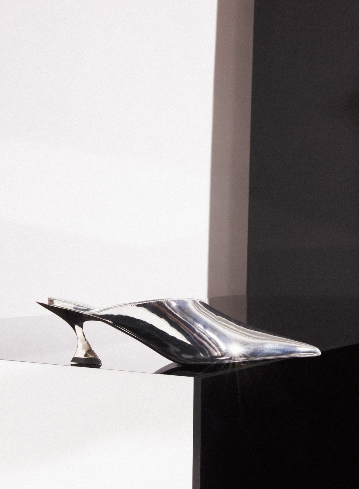 METALLIC LEATHER FANG 55 MULES