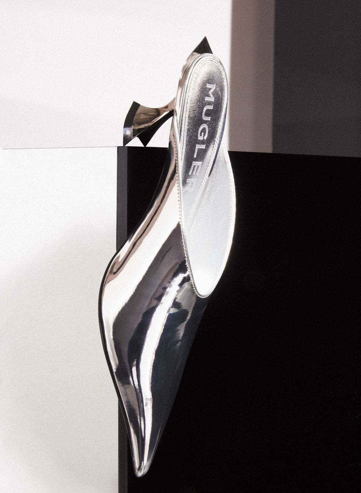 METALLIC LEATHER FANG 55 MULES