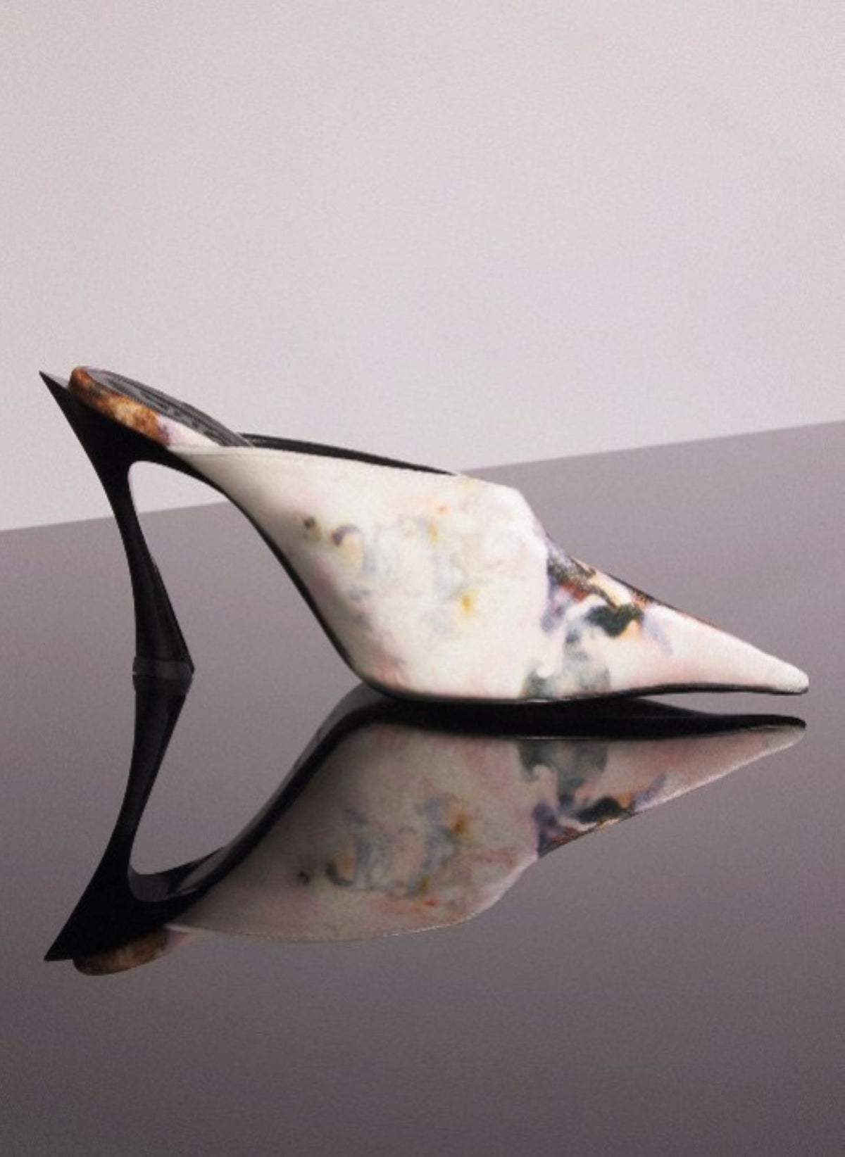 MUGLER X AMBERA WELLMANN PRINTED VELVET FANG 95 MULES