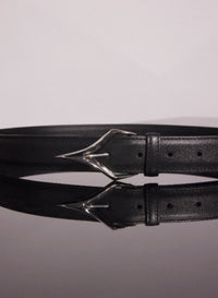 BLACK SPIKY LEATHER BELT