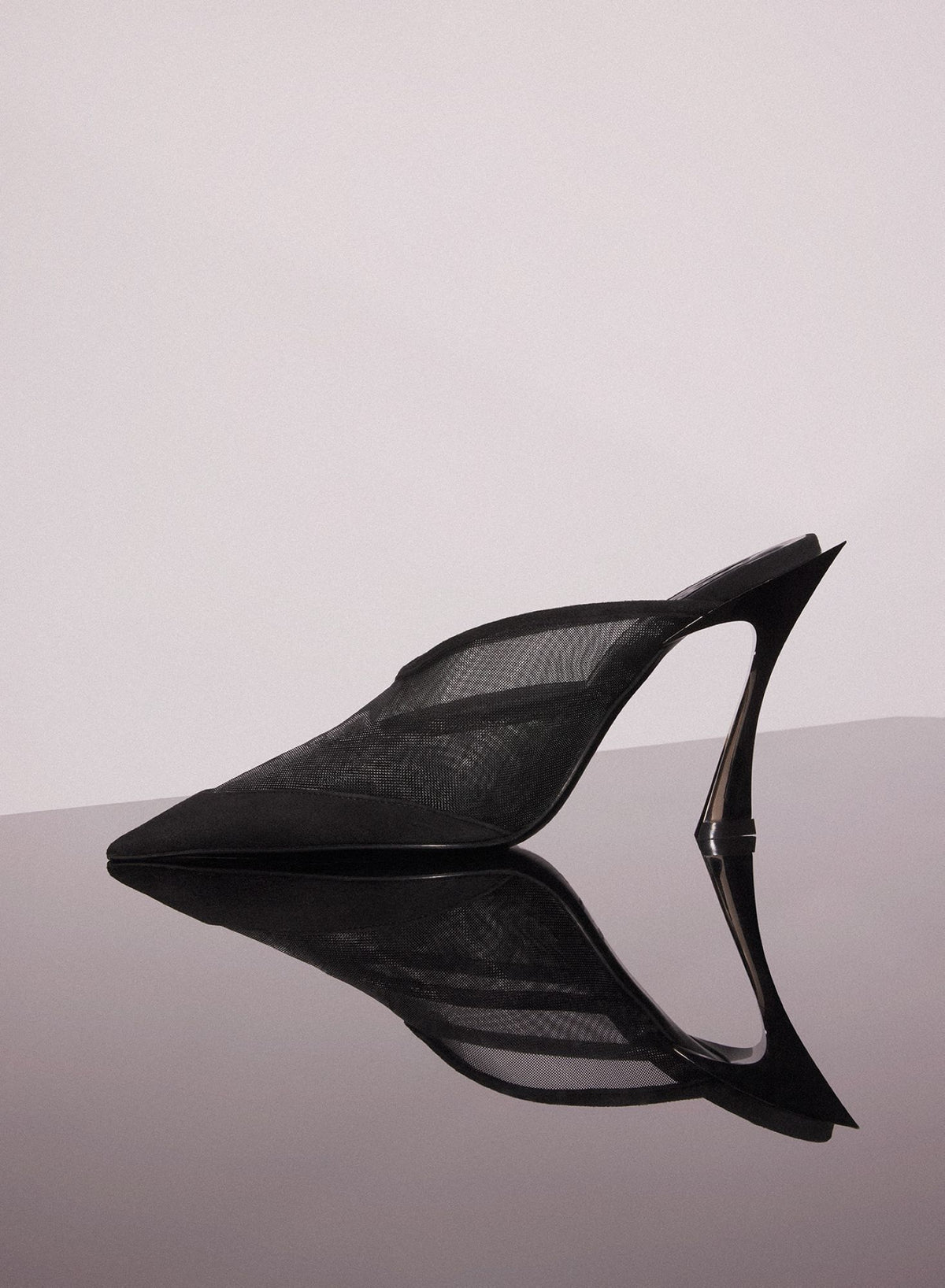 BLACK MESH FANG 95 MULES