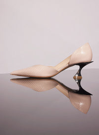CEMENT PINK LEATHER FANG 55 PUMP
