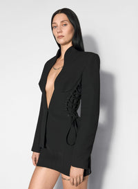 WHITE LACED-UP JACKET