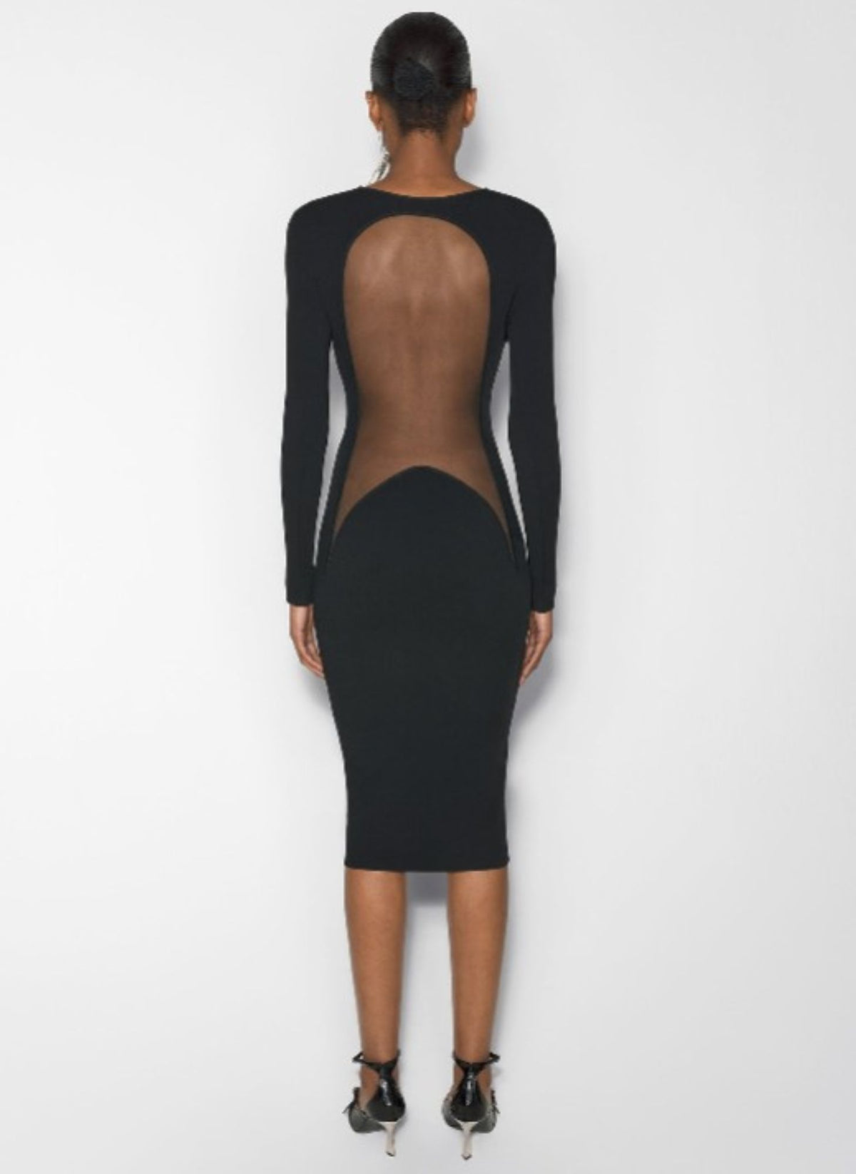 BLACK ILLUSION KNIT DRESS
