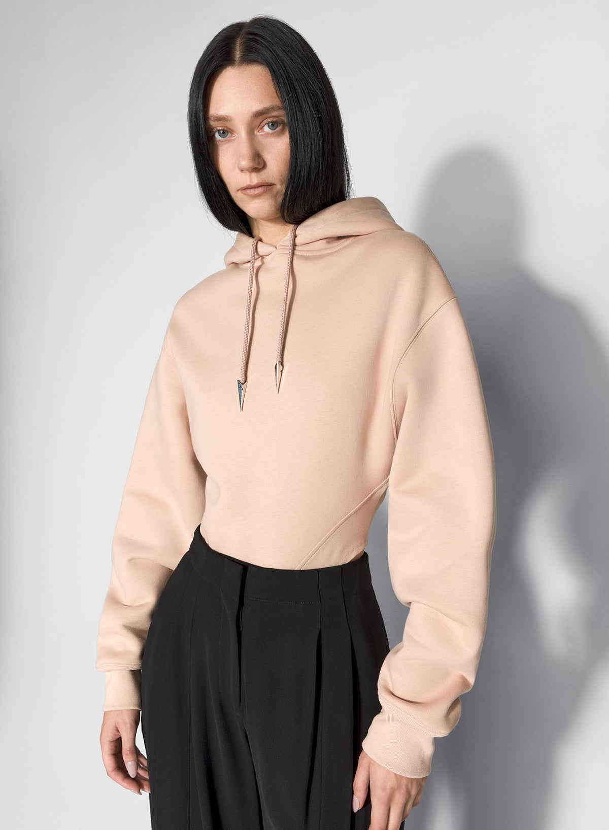 BLACK FLEECE HOODIE BODYSUIT