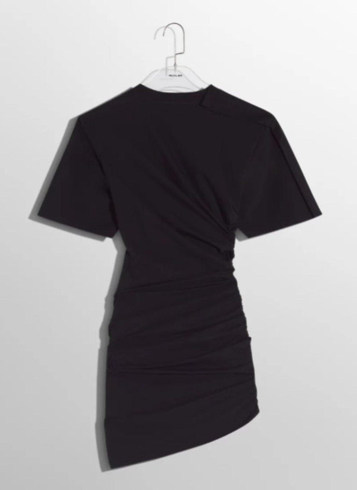 OFF-WHITE DRAPED PIERCED DAY DRESS