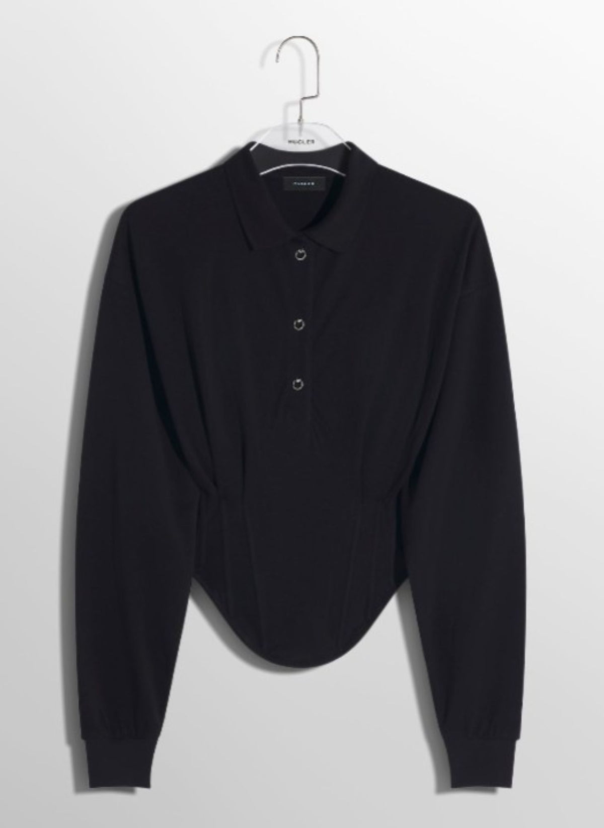 WHITE CORSETED POLO