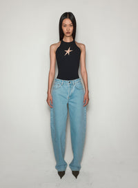 WHITE HALTER STAR TOP