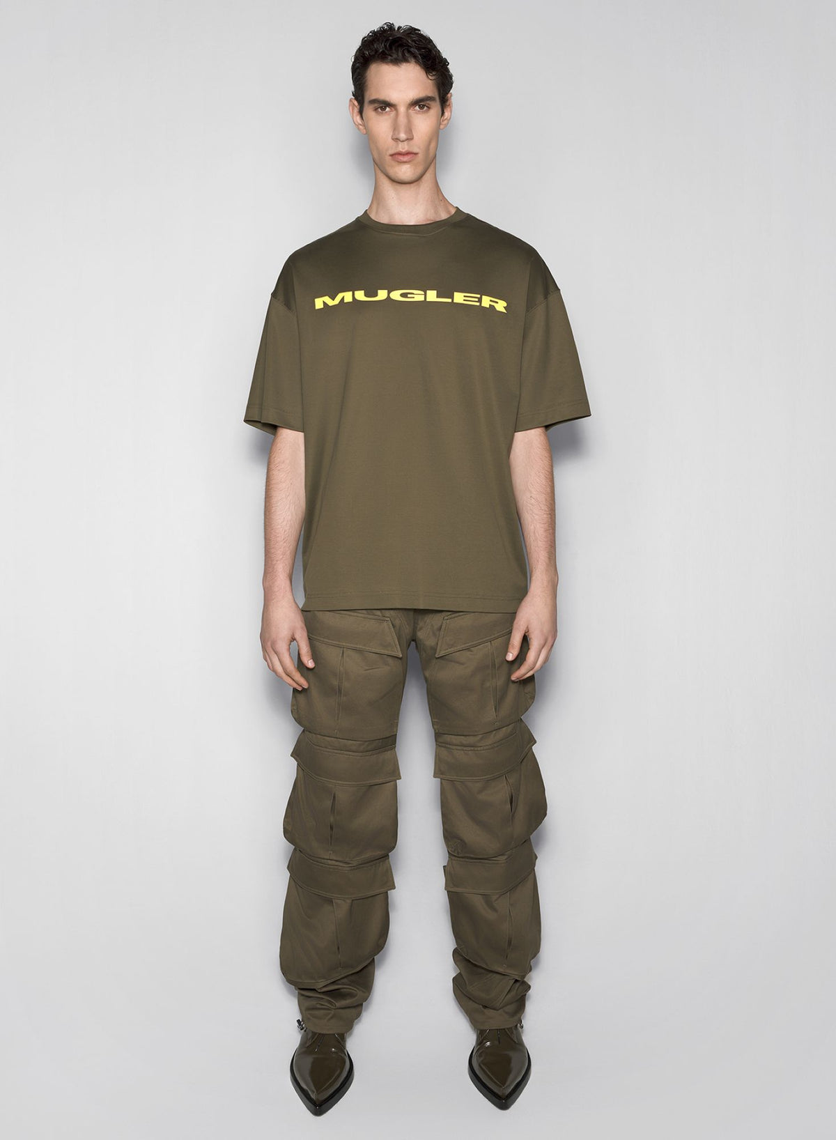KAKI MUGLER LOGO T-SHIRT