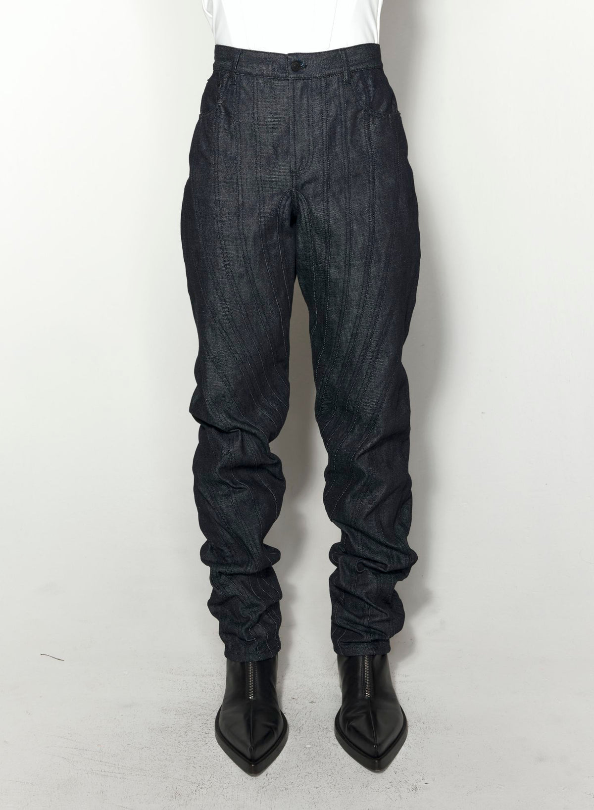 RAW BLUE SPIRAL BAGGY JEANS