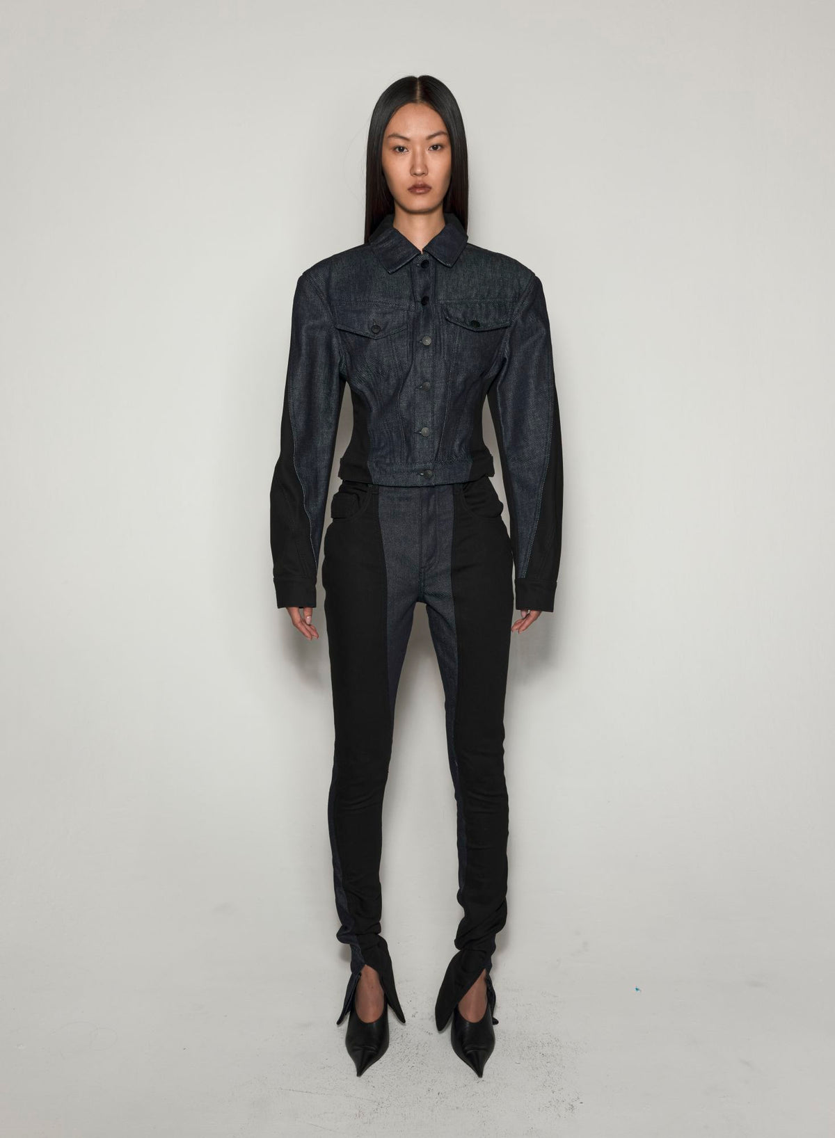 RAW BLUE BI-COLOR DENIM JACKET