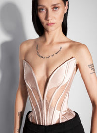NUDE CORSETED BUSTIER