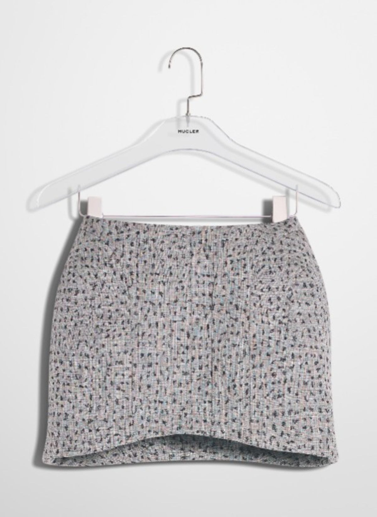 GREY POLKA DOTS TAILORED SKIRT