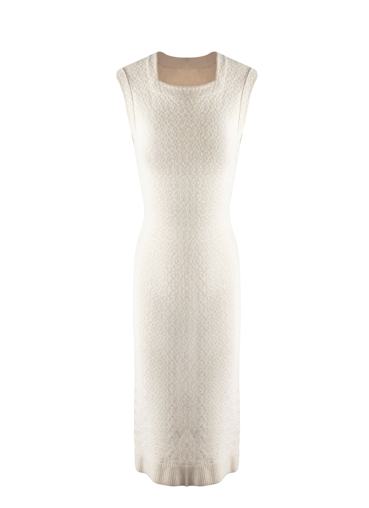 Sleeveless square neck dress - Vanilla