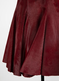 Plain leather skater skirt - Red & Black