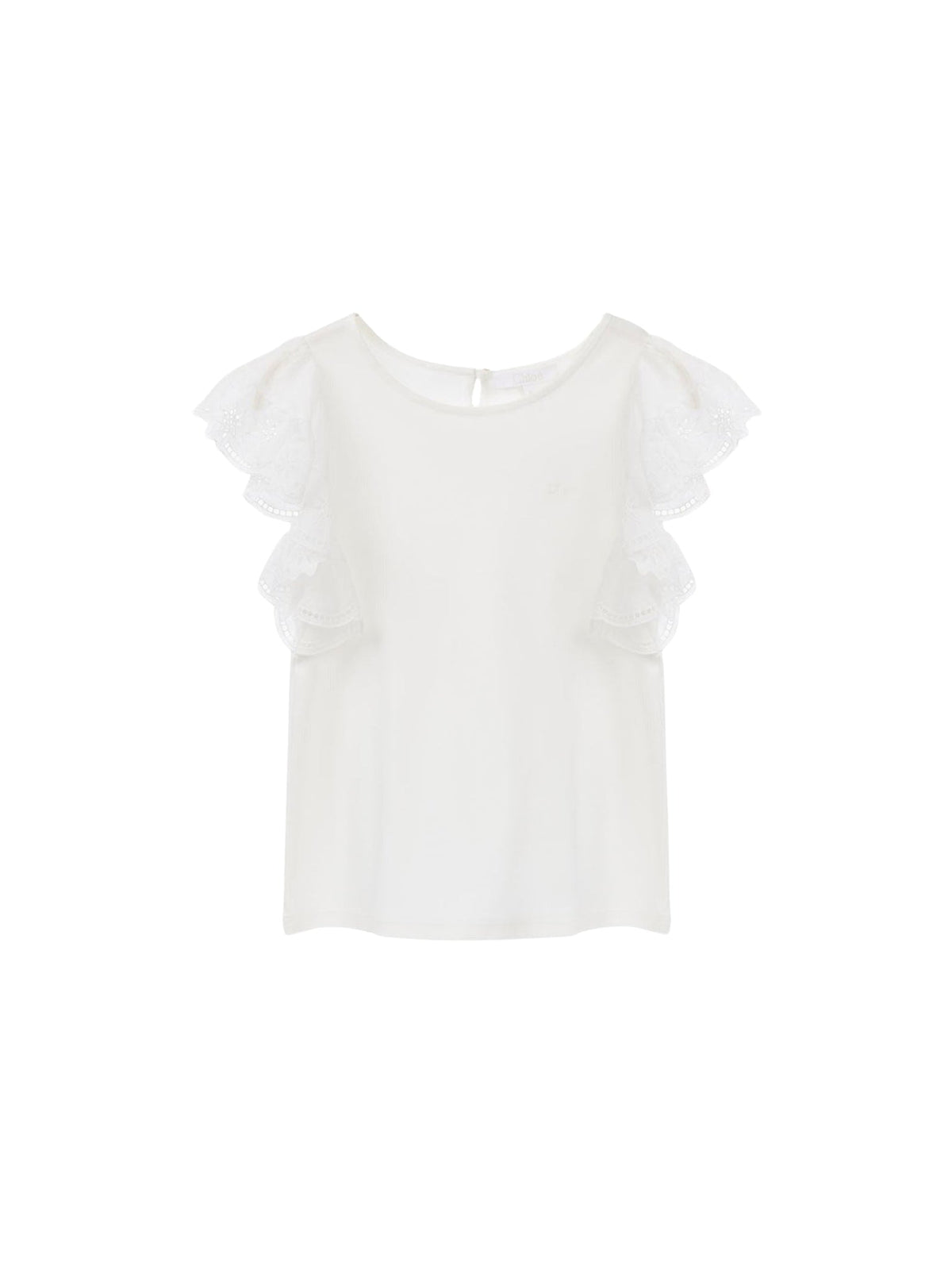 T-shirt droit volanté - Offwhite