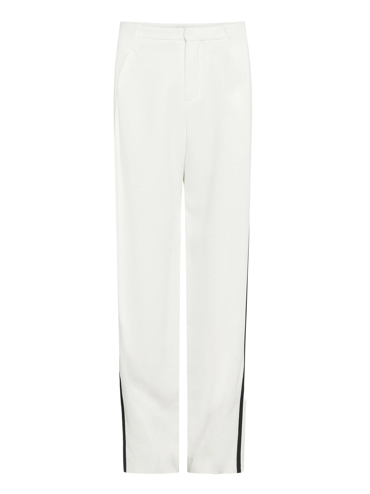 Pantalon à pinces avec bandes latérales - Milk
