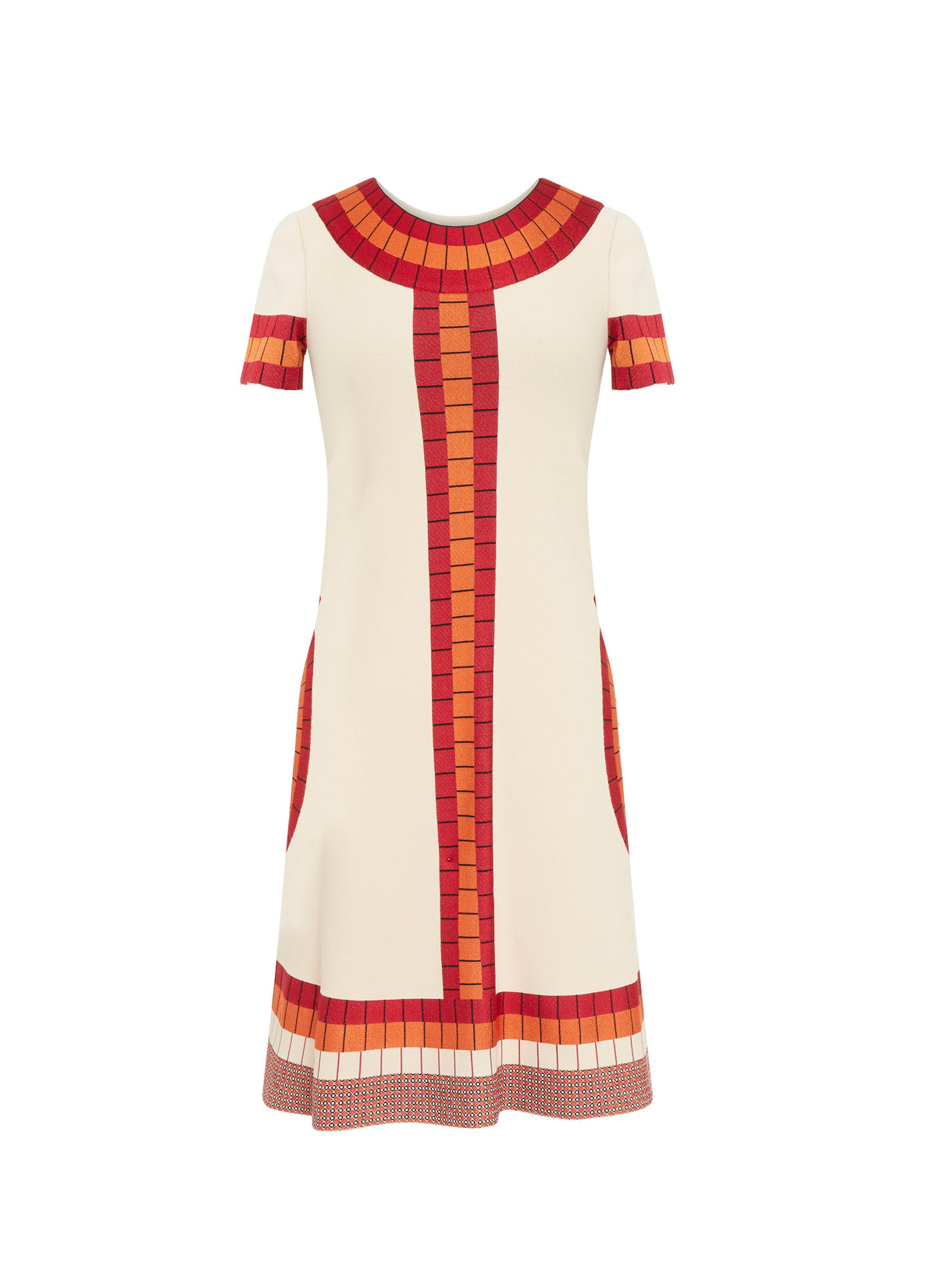 Robe à manches courtes Marabout en maille - Vanille