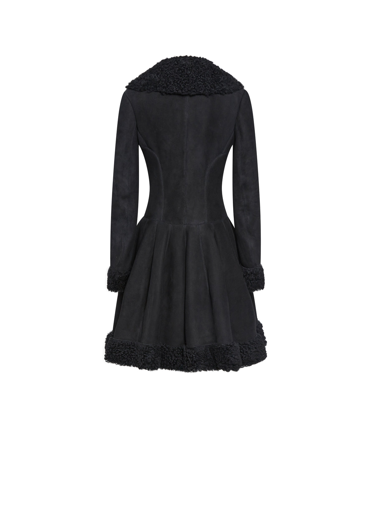 Manteau jupe en cuir - Noir