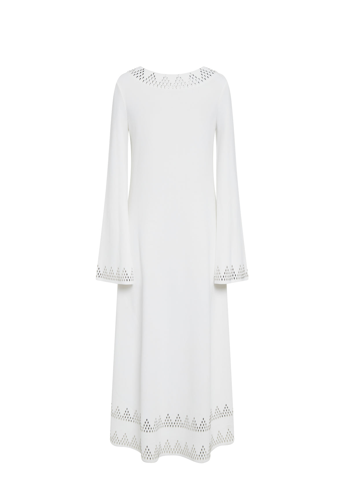 Robe longue à motif argenté - Blanc
