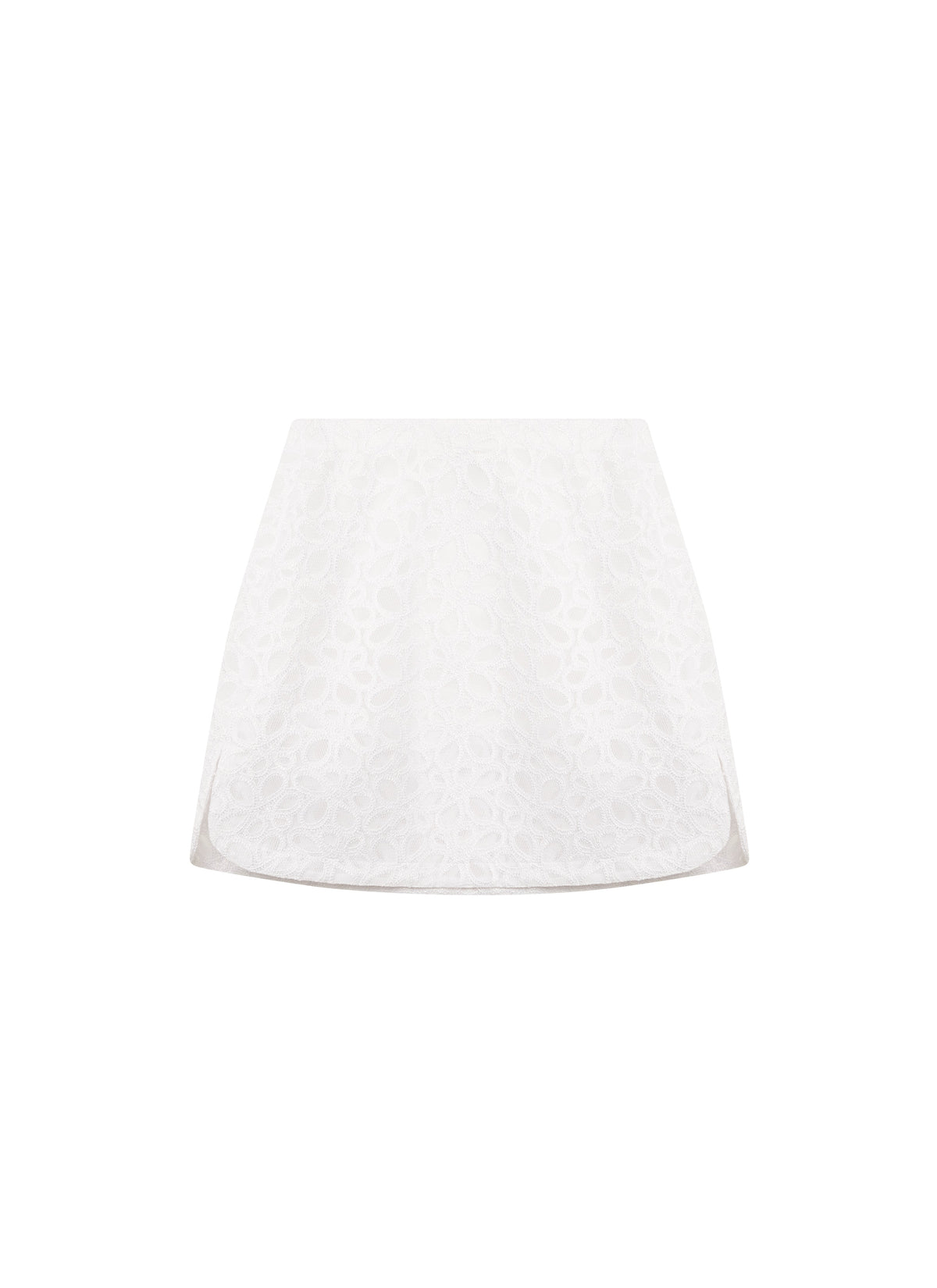 Mini-jupe brodée - Blanc