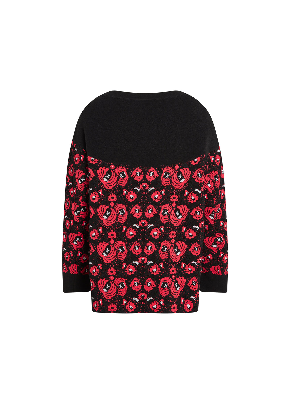 Wool Long Sleeve Sweater - Black & Red