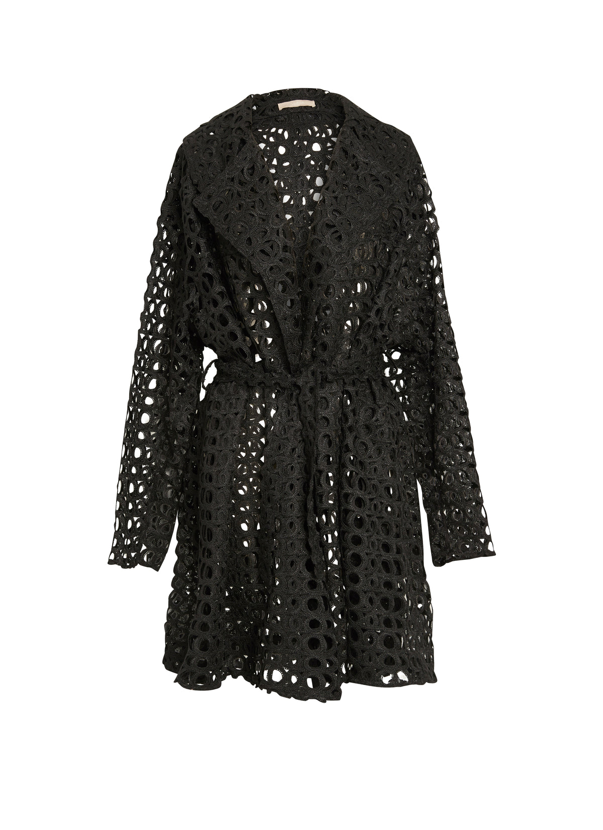 Baroque-effect trench coat - Black