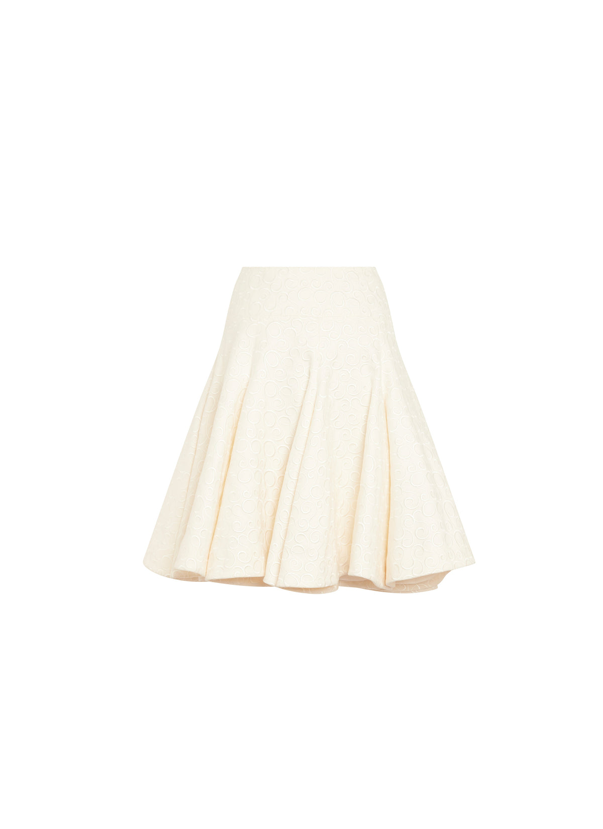 Jupe patineuse nid d'abeille en laine - Blanc Nacre