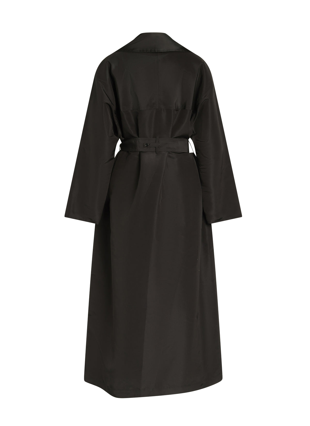 Trench-coat en faille de soie - Noir